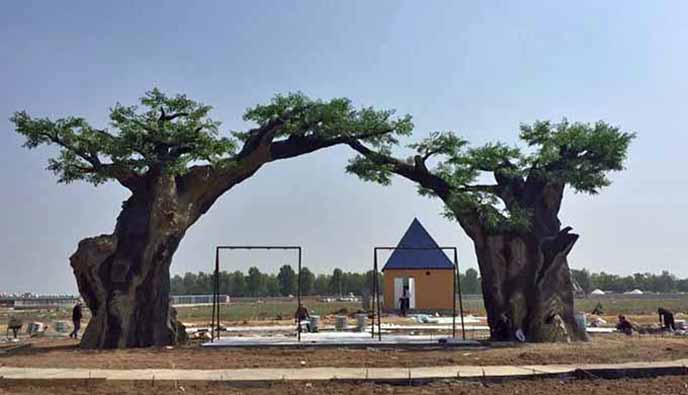 生態(tài)園大門融入生態(tài)園景觀讓城市回歸自然