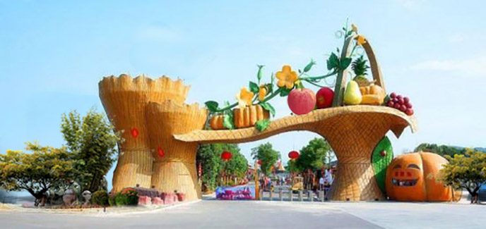 生態(tài)園大門(mén)打造時(shí)尚的景觀裝飾造景