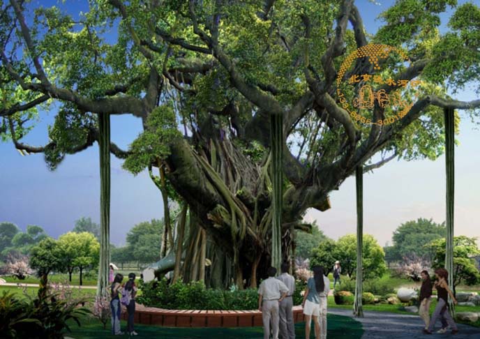 十米以上仿真榕樹制作，北京淡水河谷是如何完成的。