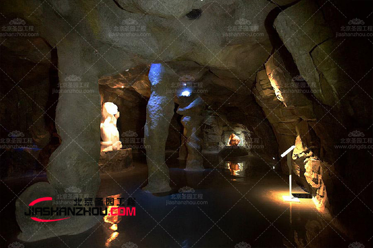 帶你們看顯氣派的仿真巖洞別墅客棧制作 不信你看