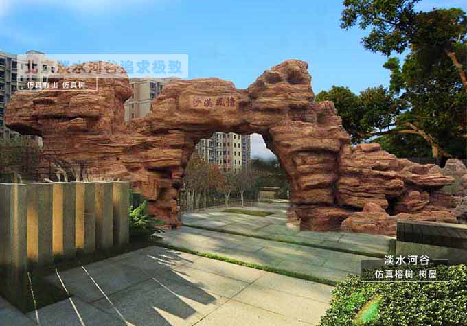 生態(tài)園大門(mén)是其環(huán)保，款式多樣效果逼真