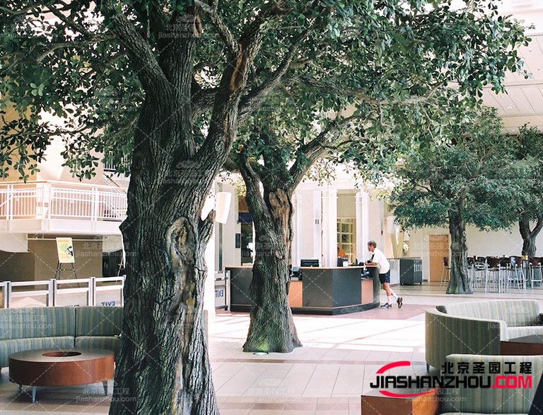 仿真樹(shù)可以選擇一些蔓延生長(zhǎng)的植物也可以增加空間的流動(dòng)感