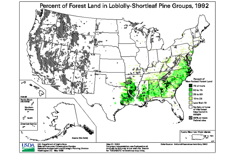 Loblolly-Shortleaf類(lèi)型的地圖