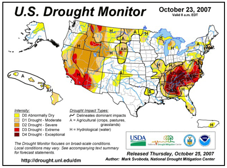 美國(guó)干旱監(jiān)測(cè)圖.jpg 美國(guó)干旱監(jiān)測(cè)圖