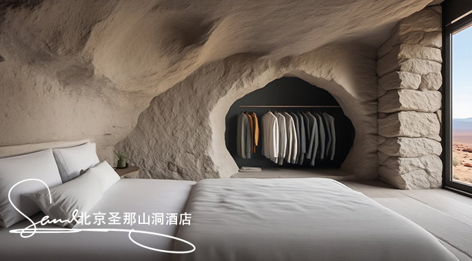 jimeng-2025-06-19-4844-這是一間獨具特色的洞穴風格臥室，設(shè)計巧妙融合自然與現(xiàn)代元素：空間結(jié)構(gòu)房間由天然洞....jpeg
