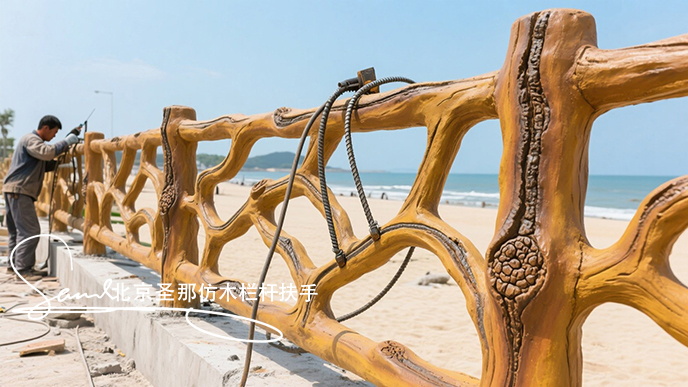 jimeng-2025-06-25-1665-正在施工制作的安全圍欄設(shè)計(jì)制作過程，美工正在施工制作，先用鋼筋焊接出骨架，然后用....jpeg