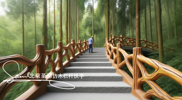 jimeng-2025-06-25-5085-正在施工制作的旅游區(qū)樓梯室外安全圍欄設(shè)計(jì)制作過(guò)程，美工正在施工制作，先用鋼筋焊接....jpeg