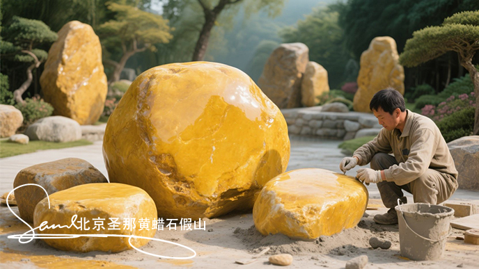 黃蠟石假山.jpg 黃蠟石假山