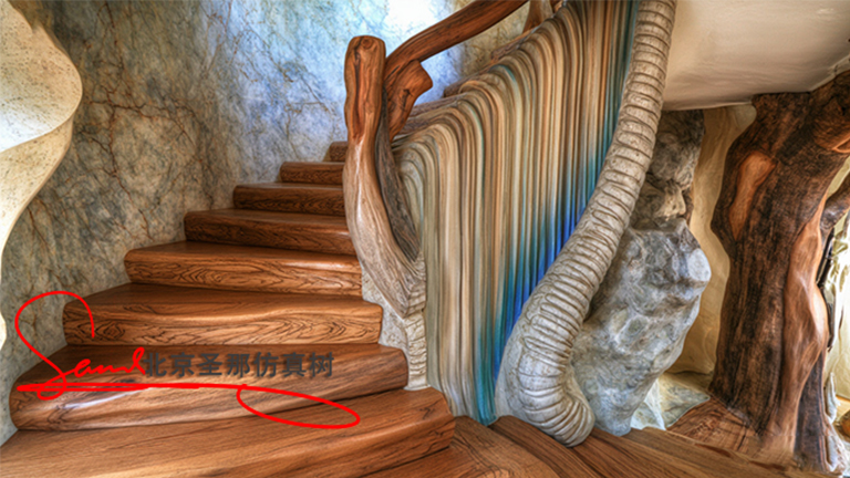 水泥仿木樓梯.jpg 水泥仿木樓梯